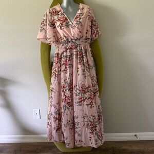 Floral Pink Maxi Dress